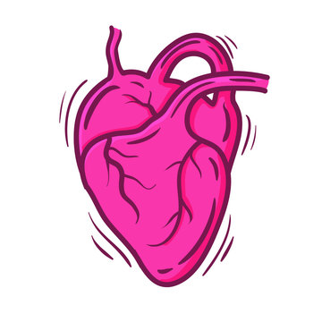 Heart Vector Illustration with hand drawn doodle style
