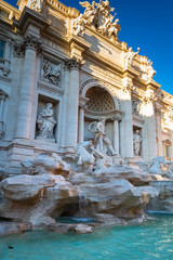 Fototapeta na wymiar Beautiful architecture of the Trevi Fountain in Rome, Italy