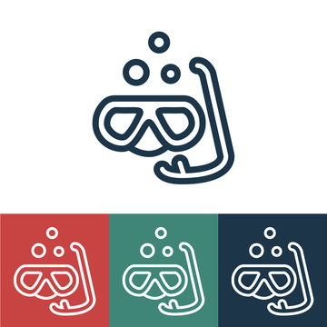 Linear vector icon with diving suit