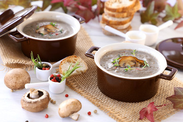 ブラウンマッシュルームのポタージュスープ