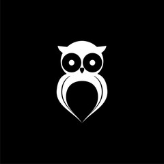 Owl icon isolated on dark background