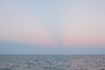 pink evening sky over the sea
