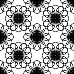 Circular flower decorative seamless patterns. It can be used for laser cutting and carving. Cutout Digital Stencils. Vector illustration isolated on white background.