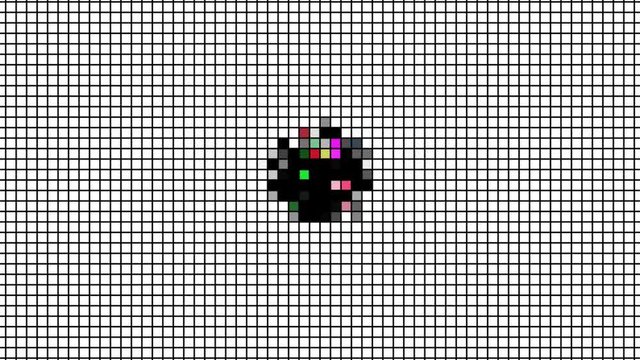 Dead pixels , virus spreading across screen display device . 3d animation rendering
