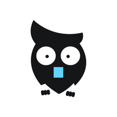 Cute Owl Shock Vector Illustration for Icon, Emoji, and Symbol. EPS 10 Editable Stroke
