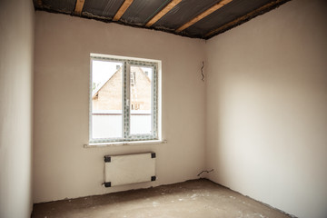 repair of the room of the house. white walls