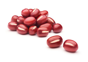 Group of adzuki beans isolated on white background - clipping path included