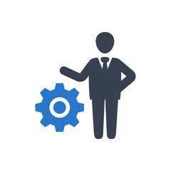 Businessman with gear icon
