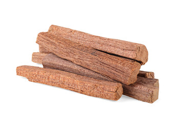 Sandalwood sticks isolated on a white background. Chandan or sandalwood.
