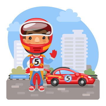 Cartoon Racer and Car