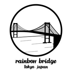 Circle icon line Rainbow bridge. vector illustration