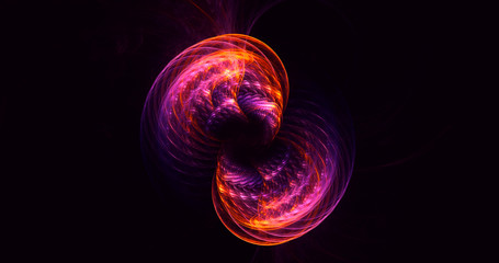 3D rendering abstract multicolor fractal light background