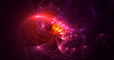 3D rendering abstract multicolor fractal light background