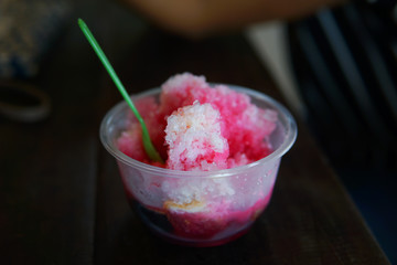 Shaved ice,Ice crystal Thai sweet desserts.