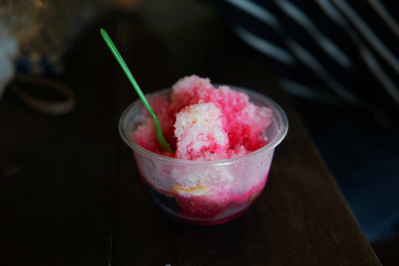 Shaved ice,Ice crystal Thai sweet desserts.