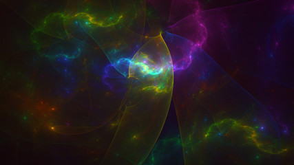 Fototapeta premium 3D rendering abstract multicolor fractal light background