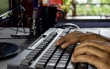 black desktop keyboard