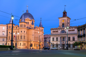 City of Lodz in Poland at Dusk