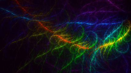 3D rendering abstract multicolor fractal light background