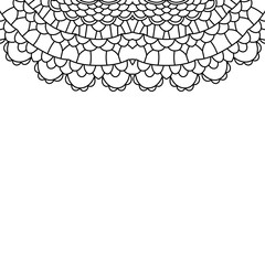 Mandala. Round Ornament Pattern. Vintage black and white decorative elements. Hand drawn background. Islam, Arabic, Indian, ottoman motifs. Isolated on white background.