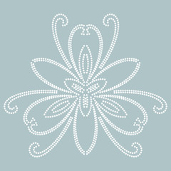 Floral white vector pattern with arabesques. Abstract oriental ornament. Vintage classic pattern