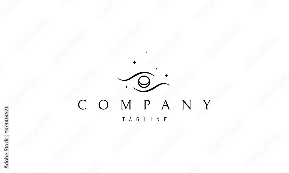Wall mural vector logo on which an abstract image of an eye in space.