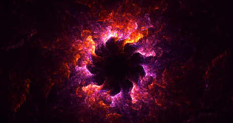 3D rendering abstract multicolor fractal light background