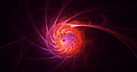 3D rendering abstract multicolor fractal light background