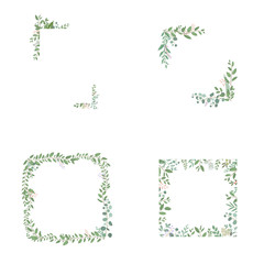 葉　植物　新緑　緑　四角　フレーム