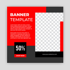 Unique Modern Editable Social Media banner template. Anyone can use this Easy Design Promotion web banner for social media. Modern elegant sales and discount promotions - Vector.