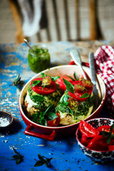 Chicken breast caprese.style rustic