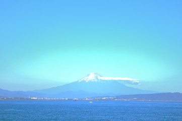 海上からの富士山