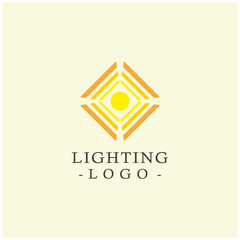 Stock Vector Bright Square Lighting Technology Digital Company Business Logo Design