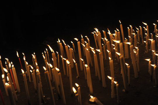 Lighted Candles On The Ground To Protest Against Section 377 Of The Indian Penal Code.