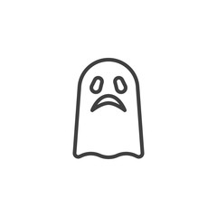 Halloween ghost line icon. linear style sign for mobile concept and web design. Scary ghost outline vector icon. Symbol, logo illustration. Vector graphics