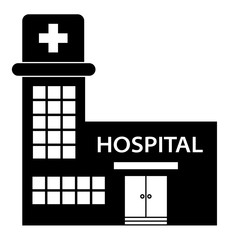 Obraz premium Flat Design Healthcare Hospital Icon. Medical concept with hospital building