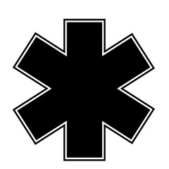 Obraz premium Medical sign star of life icon. Hospital ambulance star glyph style pictogram