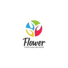 Fototapeta na wymiar Creative flower shop logo design