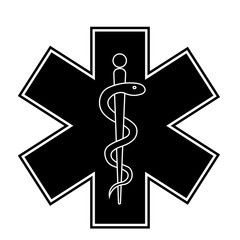 Medical sign star of life icon. Hospital ambulance star glyph style pictogram