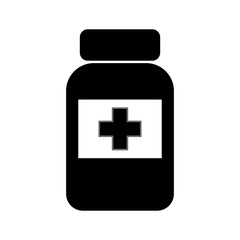 Obraz premium Medical tablets, pills bottle, simple flat illustration