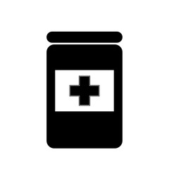 Medical tablets, pills bottle, simple flat illustration