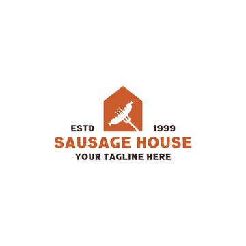 Creative sausage house logo design