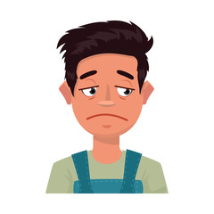 Isolated object of guy and sad sign. Set of guy and person stock symbol for web.