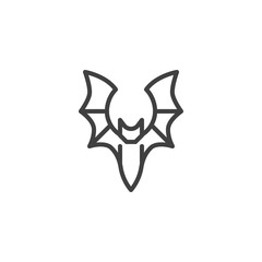 Flying bat line icon. linear style sign for mobile concept and web design. Halloween bat outline vector icon. Symbol, logo illustration. Vector graphics