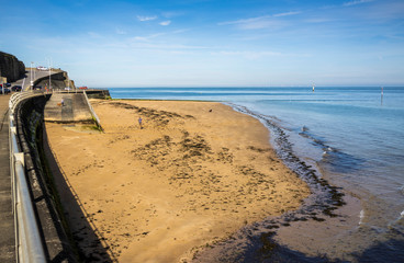 Margate, England - May 31, 2019: Margate Beach situated on the Fort Lower Promenade in the county of Kent .