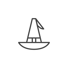 Wizard hat line icon. linear style sign for mobile concept and web design. Witch hat outline vector icon. Symbol, logo illustration. Vector graphics