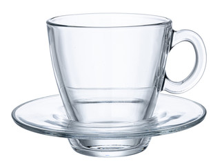 Glass tea pair isolated on white background