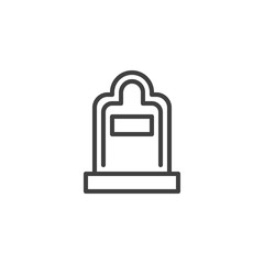 Fototapeta premium Gravestone line icon. linear style sign for mobile concept and web design. Tombstone outline vector icon. Cemetery symbol, logo illustration. Vector graphics