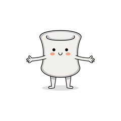 Cute Marshmallow Cartoon Character