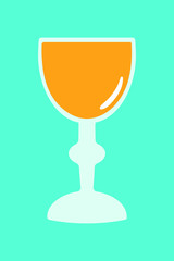 vector flat goblet with champagne 